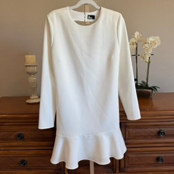 The Kooples White Peplum Dress with Ruffles NWT Size Medium | Retail $465 - Picture 4 of 10